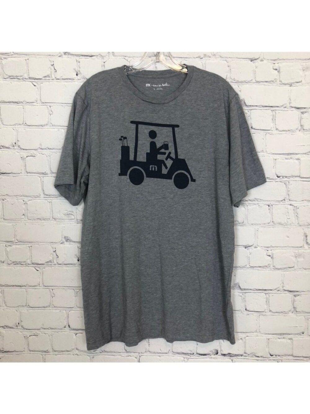 Travis Mathew Gray Golf Cart T-Shirt Size L 100% Pima Cotton